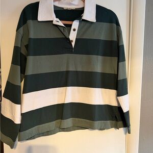 Madewell Striped Green and White Rugby Shirt